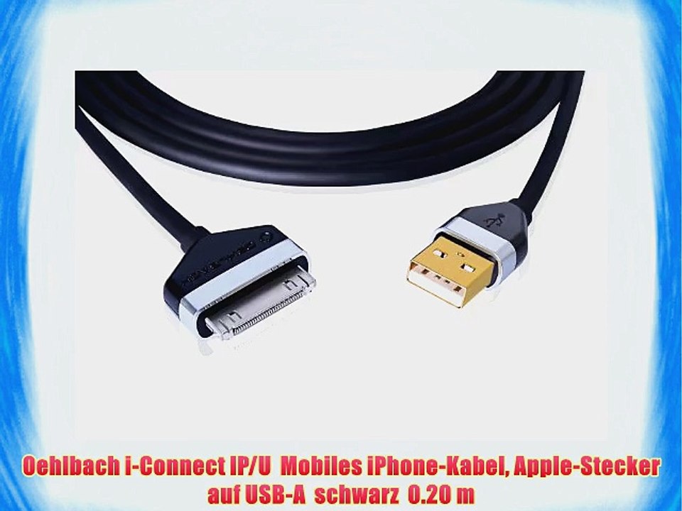 Oehlbach i-Connect IP/U  Mobiles iPhone-Kabel Apple-Stecker auf USB-A  schwarz  0.20 m