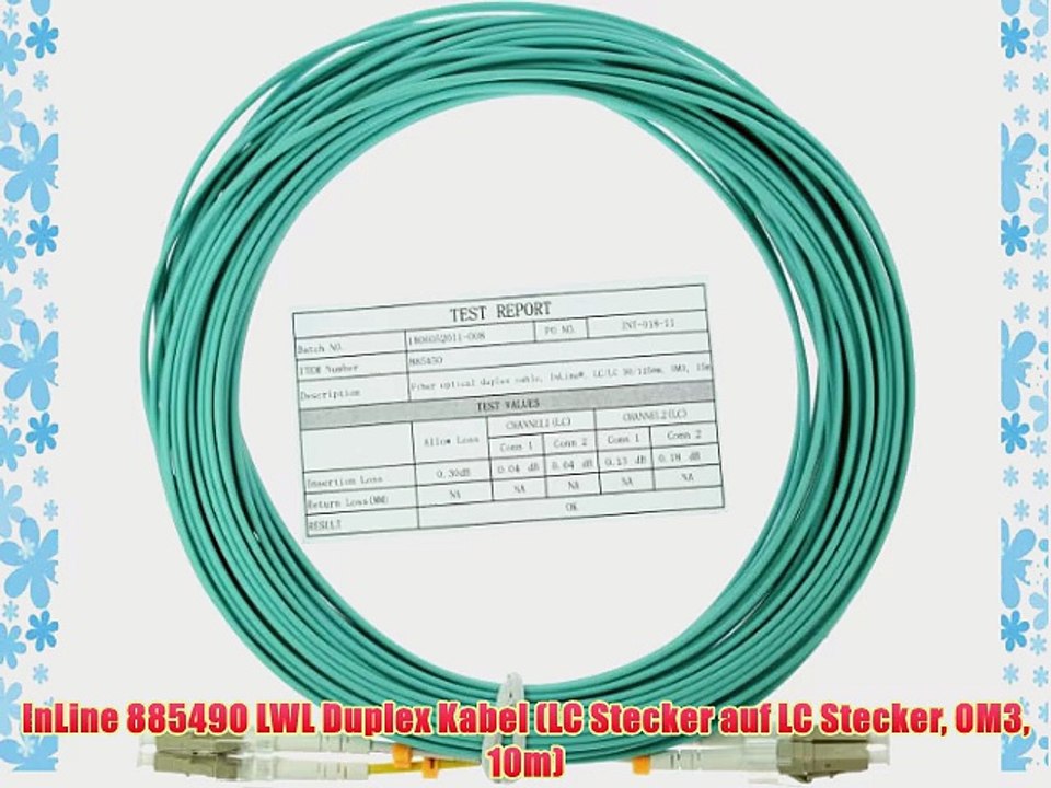 InLine 88549O LWL Duplex Kabel (LC Stecker auf LC Stecker OM3 10m)