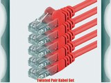 1aTTack CAT6 UTP Netzwerk Patch Kabel mit 2 x RJ45 Stecker Set (5 St?ck) rot 10m