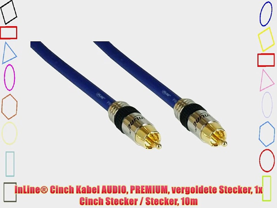 InLine? Cinch Kabel AUDIO PREMIUM vergoldete Stecker 1x Cinch Stecker / Stecker 10m