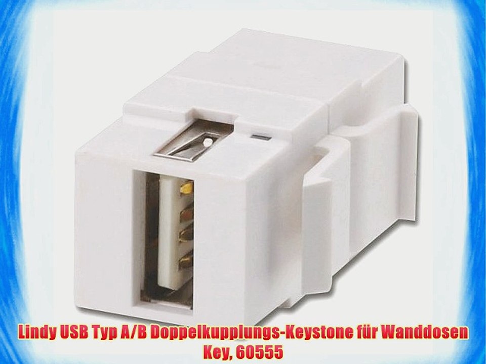 Lindy USB Typ A/B Doppelkupplungs-Keystone f?r Wanddosen Key 60555