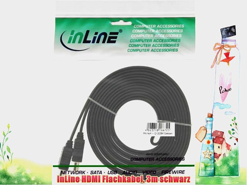 InLine HDMI Flachkabel 3m schwarz