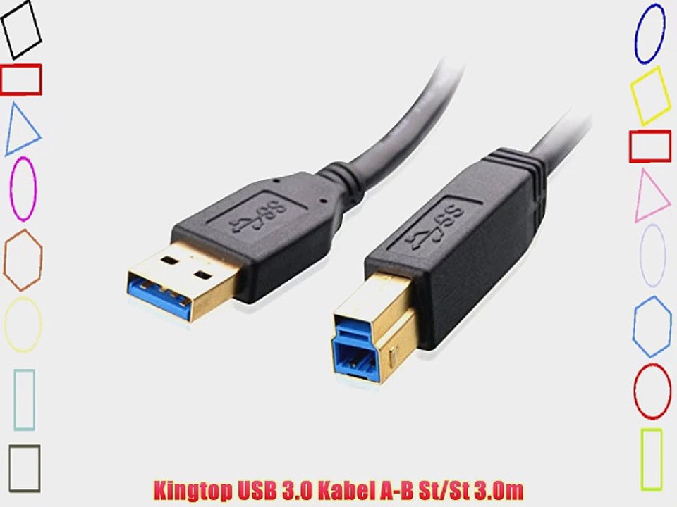 Kingtop USB 3.0 Kabel A-B St/St 3.0m