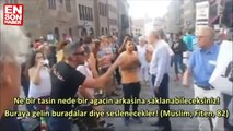 Tek başına İsrailli göstericilere kafa tutan Türk