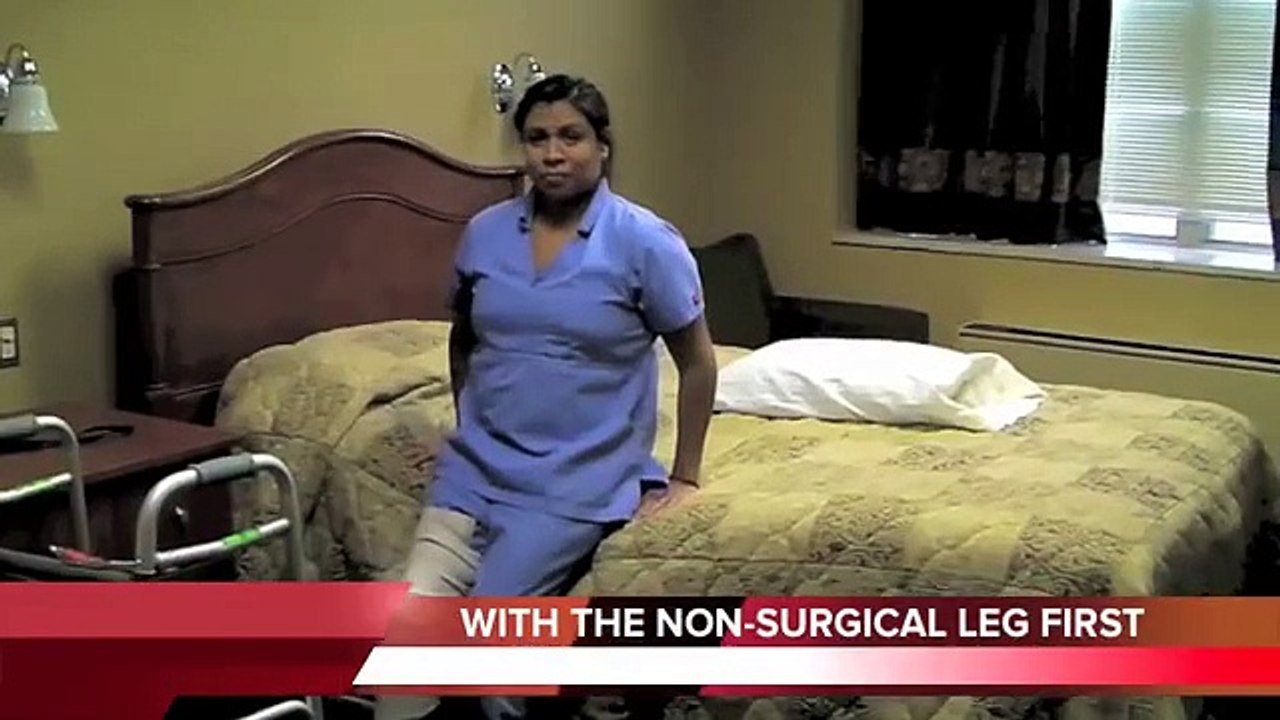 Getting in Bed with Posterior Hip Precautions after Total Hip Replacement Surgery