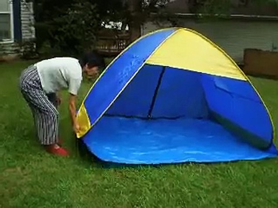 How to fold a pop up beach tent