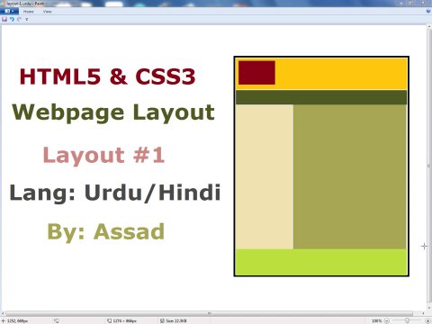 Web Designing (HTML5 & CSS3): Layout #1 Urdu/Hindi