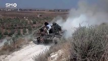 الهيئة السورية للاعلام - الجيش الاول -  دك معاقل النظام داخل مدينة درعا بقذائف الدبابات