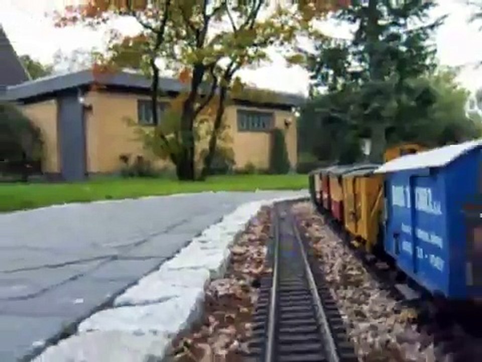 LGB Mallet following cam-train in garden