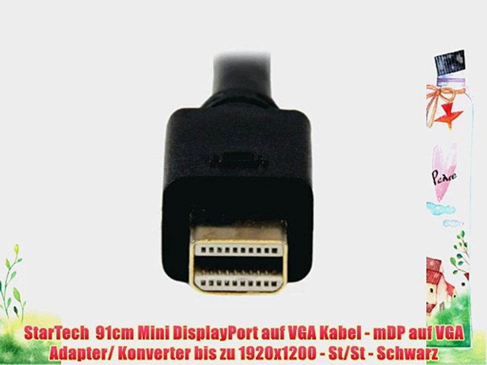 StarTech  91cm Mini DisplayPort auf VGA Kabel - mDP auf VGA Adapter/ Konverter bis zu 1920x1200