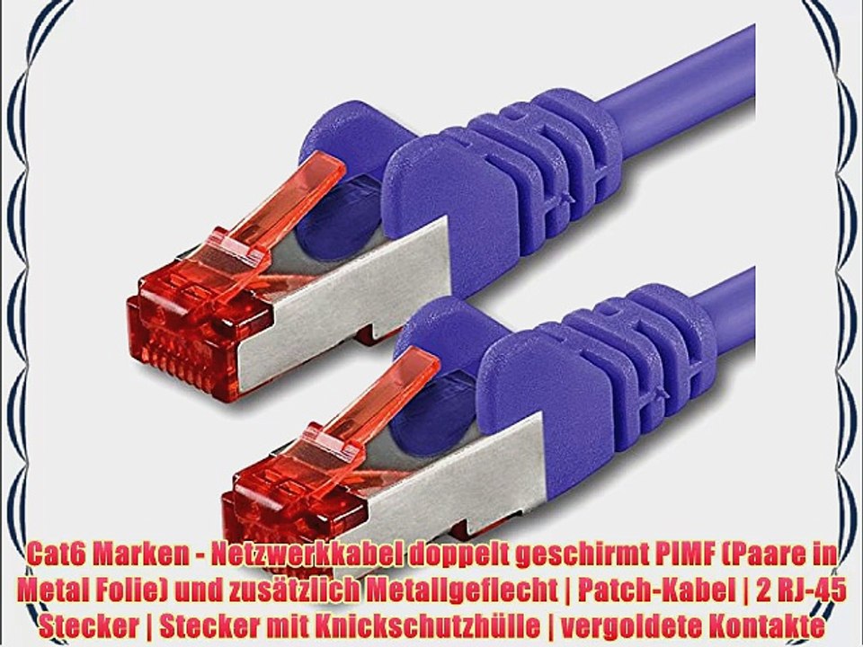 50m - violett - 1 St?ck - CAT.6 Ethernet Lan Netzwerkkabel RJ45 | 10/100/1000/Mbit/s | Patchkabel
