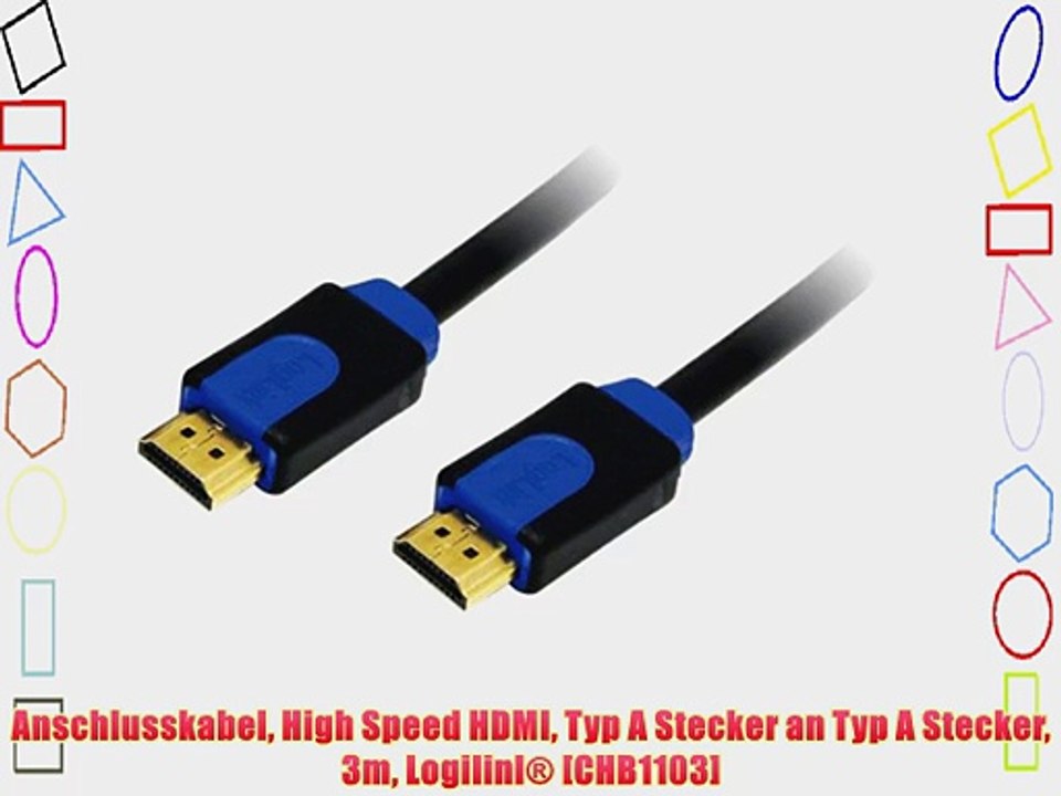 Anschlusskabel High Speed HDMI Typ A Stecker an Typ A Stecker 3m Logilinl? [CHB1103]