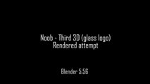 Blender 3rd (glass logo) 3D rendered attempt
