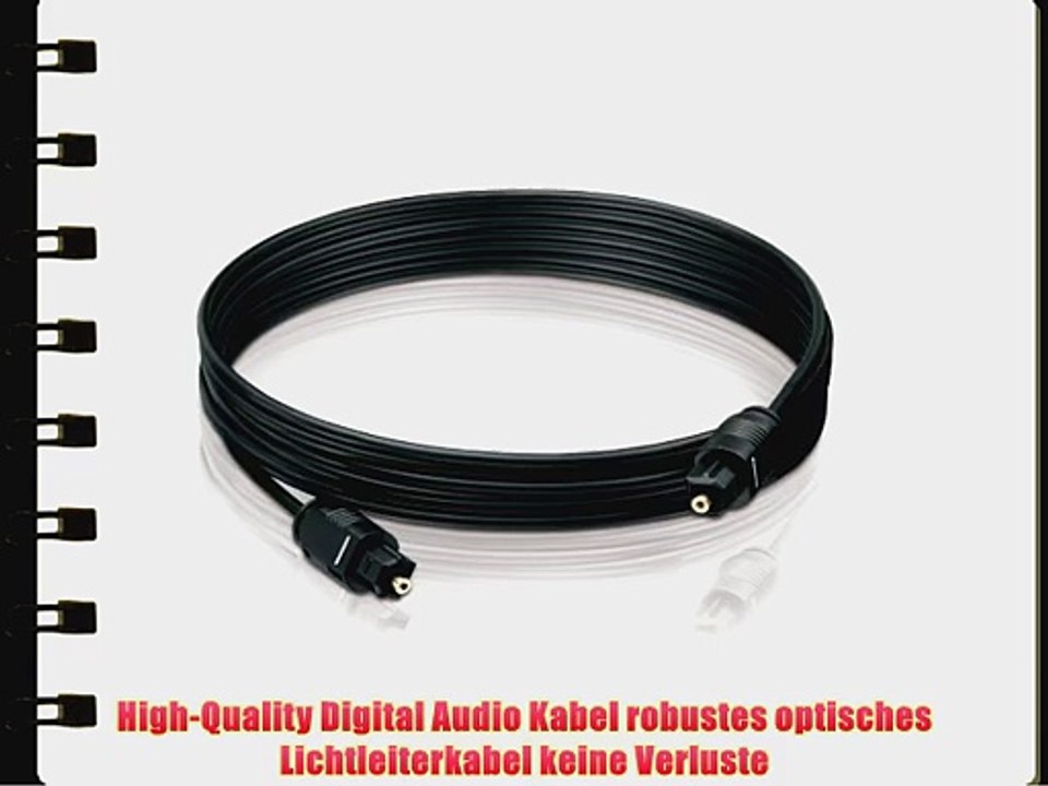 PerfectHD Toslink Kabel optisch Stecker-Stecker Durchmesser 22mm - 10 Meter - 9 St?ck