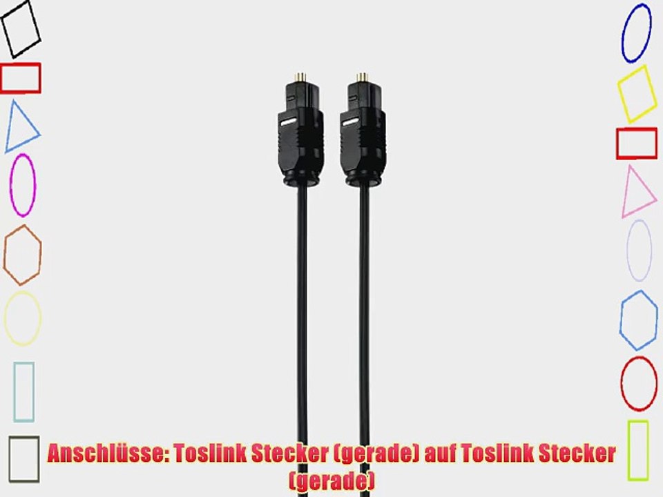 PerfectHD Toslink Kabel optisch Stecker-Stecker Durchmesser 22mm - 2 Meter - 6 St?ck