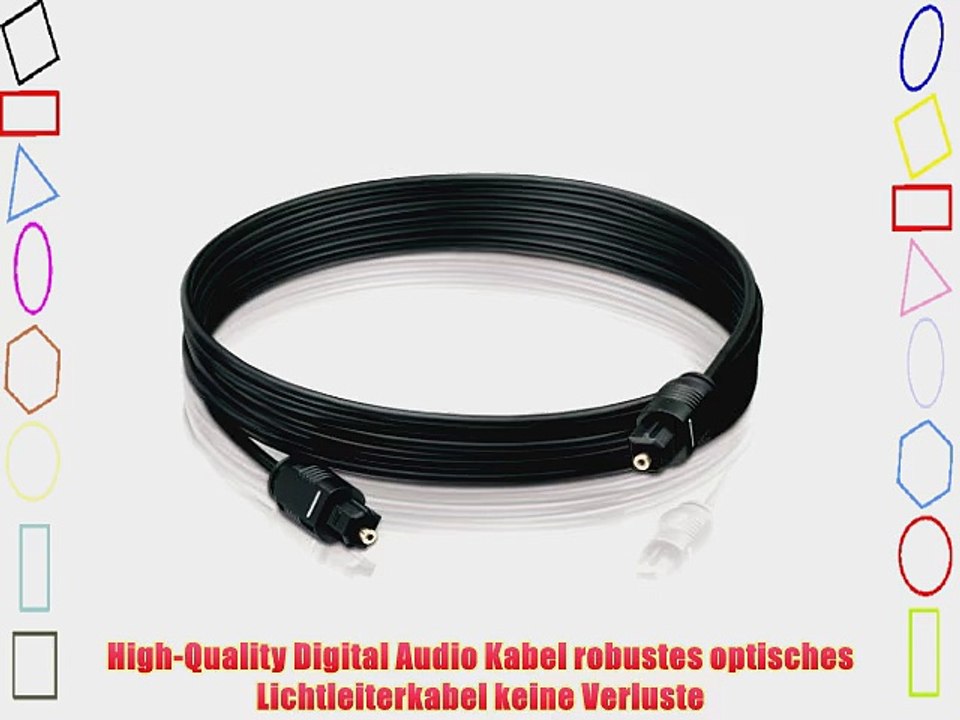 PerfectHD Toslink Kabel optisch Stecker-Stecker Durchmesser 22mm - 3 Meter - 10 St?ck