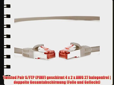 TPFNet (10er PACK) 1m CAT.6 - CAT6 Premium Ethernet LAN Patchkabel SFTP DOPPELT GESCHIRMT |