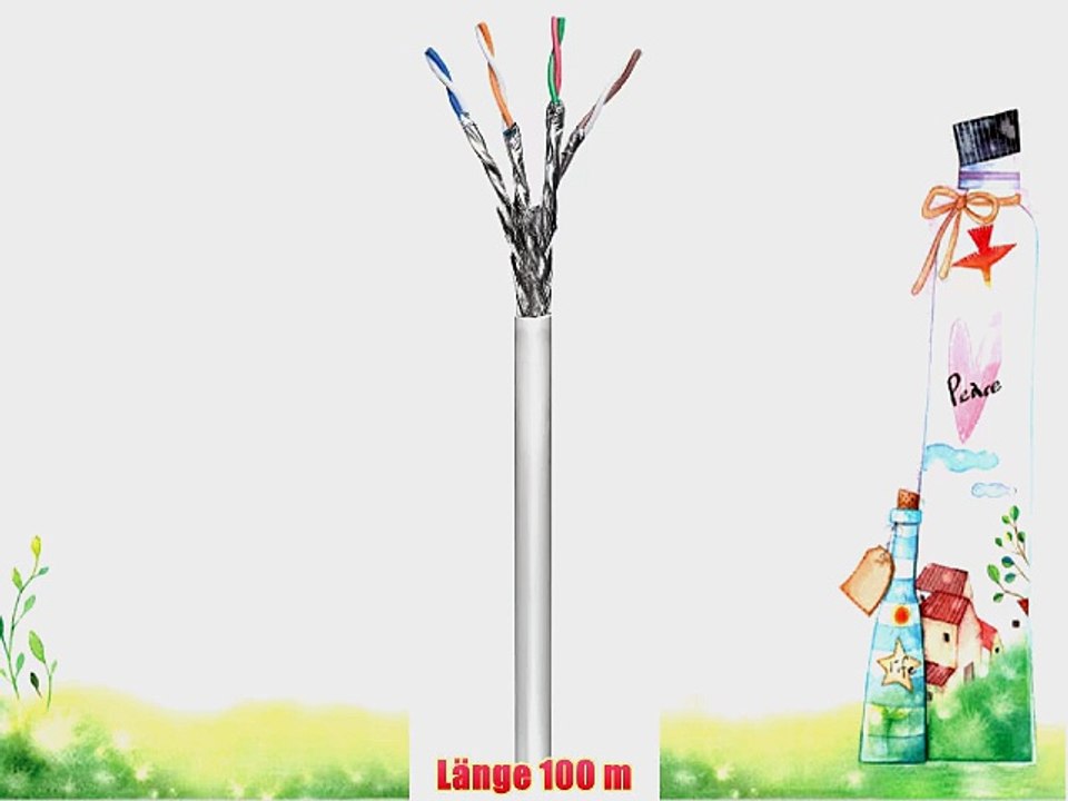 Wentronic CAT 6 Verlegekabel (4x 2x AWG23/1 geflechtgeschirmt) grau 100m