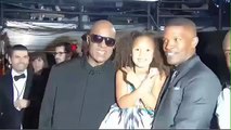 Grammys 2015 Backstage - Stevie Wonder & Jamie Foxx   LL Cool J