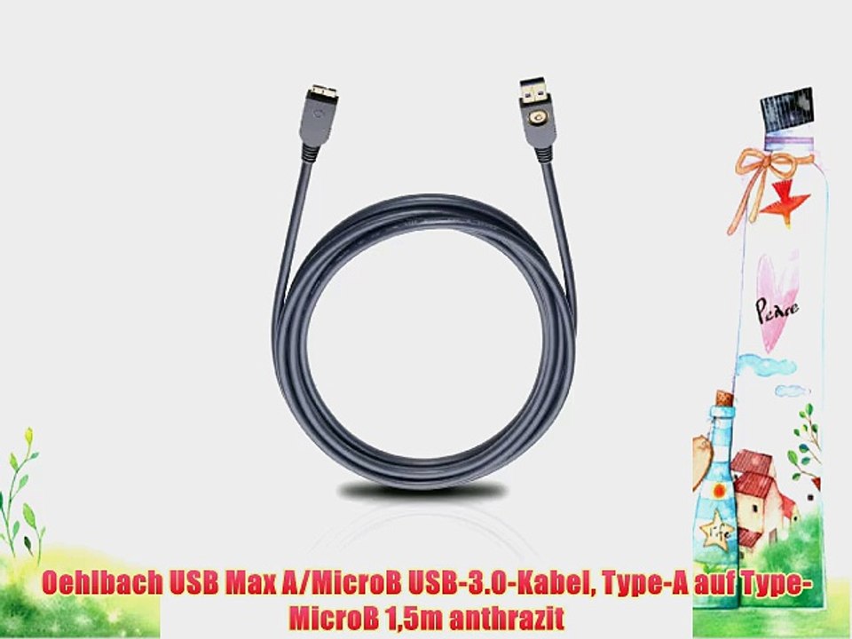 Oehlbach USB Max A/MicroB USB-3.0-Kabel Type-A auf Type-MicroB 15m anthrazit