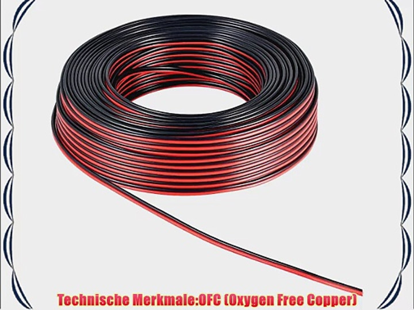 Lautsprecherkabel rot//schwarz CCA Querschnitt 2 x 2,5 mm² goobay 100 m Spule