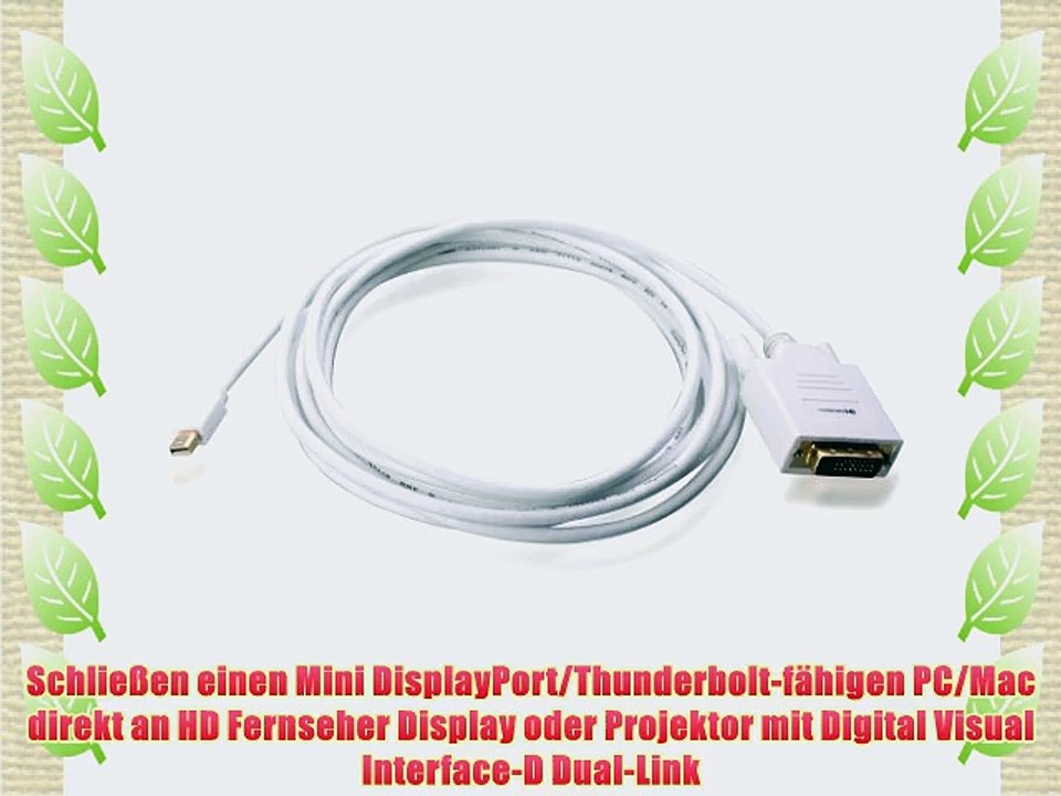 Cable Matters - Vergoldete Mini DisplayPort | Thunderbolt auf DVI Kabel Wei? - 2m