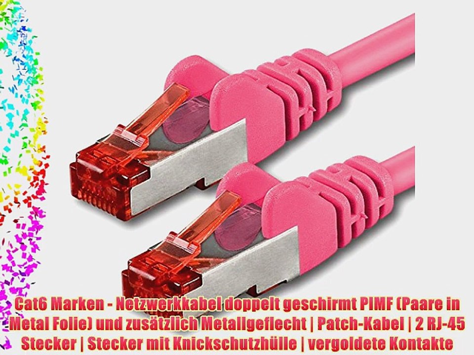 15m - magenta - 1 St?ck - CAT.6 Ethernet Lan Netzwerkkabel RJ45 | 10/100/1000/Mbit/s | Patchkabel