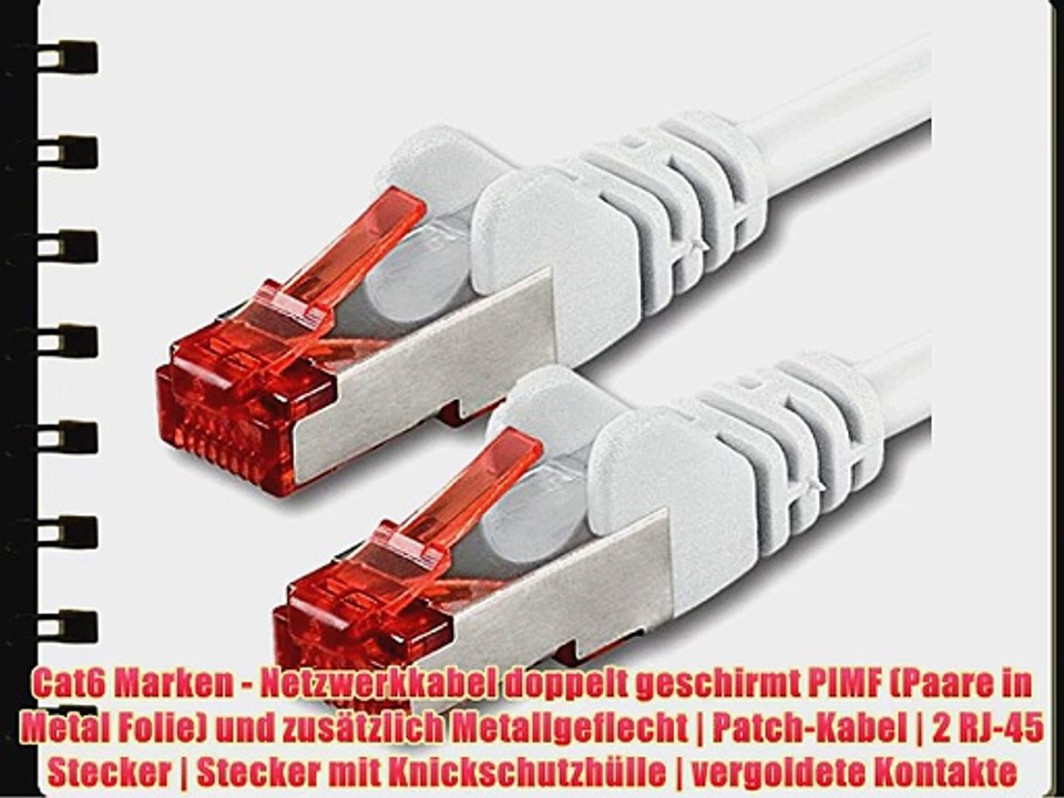 50m - wei? - 1 St?ck - CAT.6 Ethernet Lan Netzwerkkabel RJ45 | 10/100/1000/Mbit/s | Patchkabel