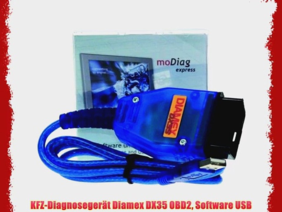 KFZ-Diagnoseger?t Diamex DX35 OBD2 Software USB