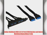 Inline Slotblech USB 3.0 (4-Port) USB Buchse auf intern Mainboardanschluss 05m