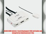 INLINE KVM Switch 2-fach Displayport USB mit Audio und integrierten Kabelsaetzen 0 9m