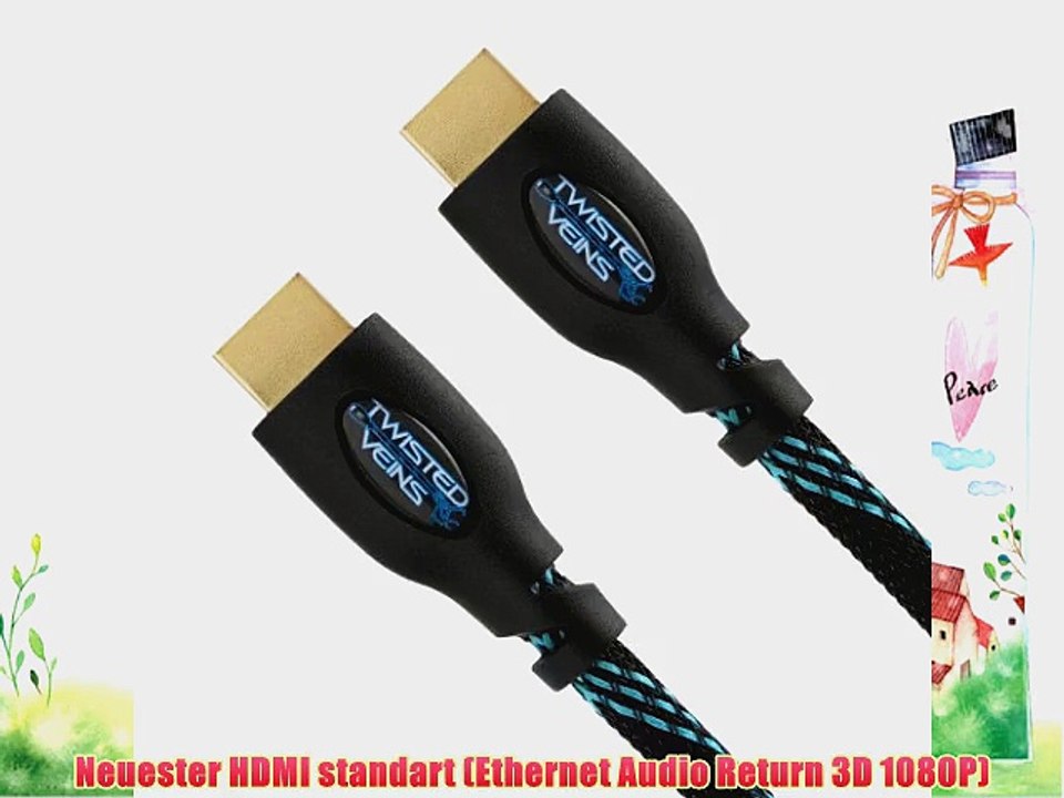 Twisted Veins Dreier pack 90cm HDMI Hochgeschwindigkeits Kabel mit Hochwertigem Gewebe Mantel