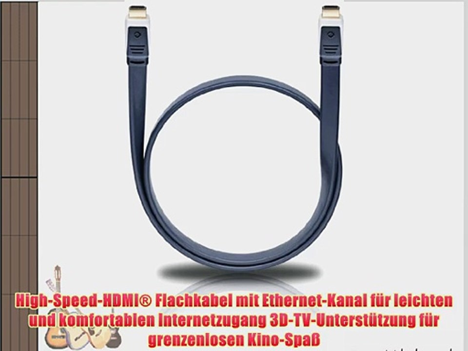 Oehlbach Flat Magic 170  High-Speed-HDMI?-Flachkabel mit Ethernet  anthrazit  1.70 m