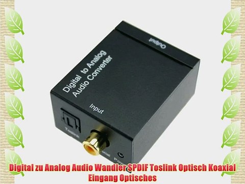 Digital zu Analog Audio Wandler SPDIF Toslink Optisch Koaxial Eingang Optisches