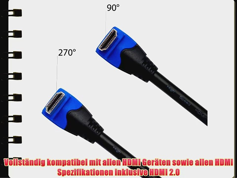 KabelDirekt High Speed HDMI Kabel mit Ethernet 75m Winkelstecker 270? - HDMI 1.4a / 2.0 kompatibel