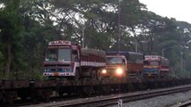 Loading trucks on a train: RORO loading in Konkan Railway!