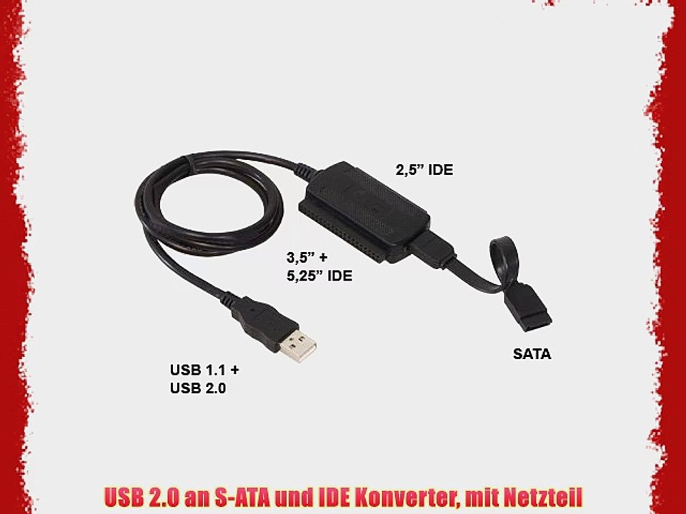 USB 2.0 an S-ATA und IDE Konverter mit Netzteil