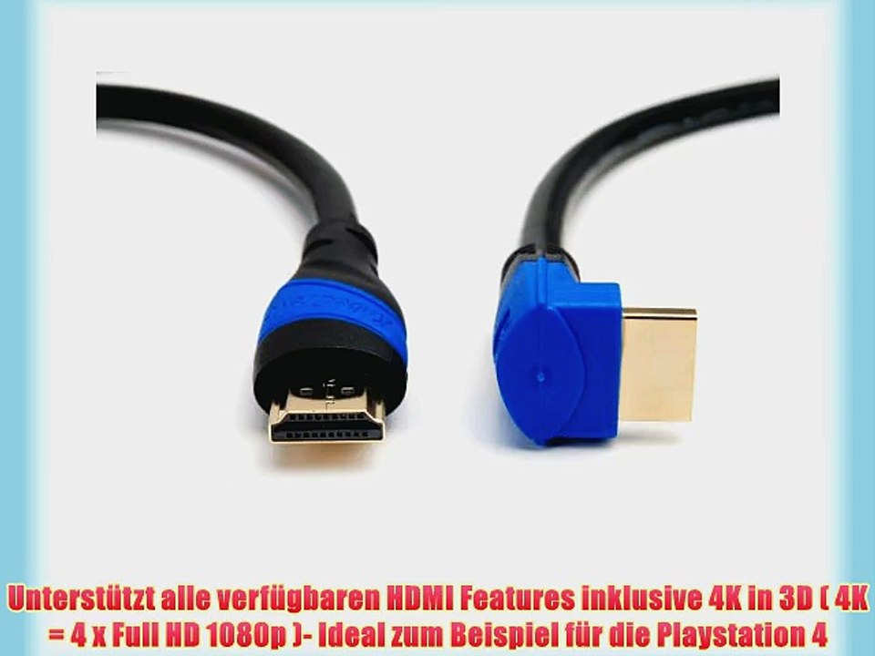 KabelDirekt High Speed HDMI Kabel mit Ethernet 75m Winkelstecker 90? - HDMI 1.4a / 2.0 kompatibel