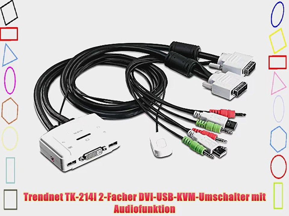 Trendnet TK-214I 2-Facher DVI-USB-KVM-Umschalter mit Audiofunktion