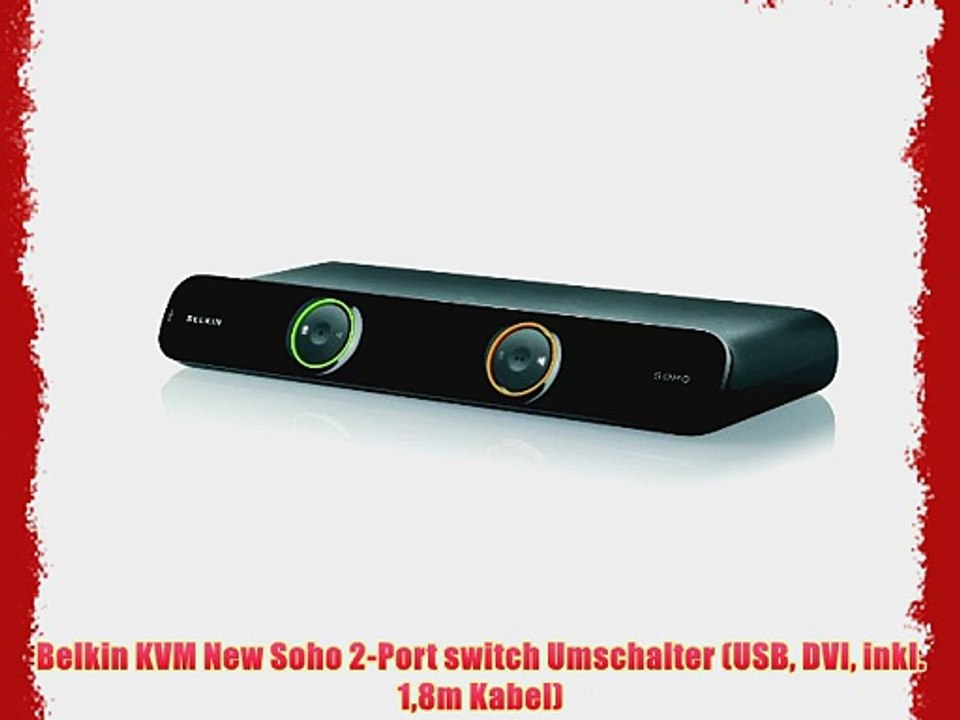 Belkin KVM New Soho 2-Port switch Umschalter (USB DVI inkl. 18m Kabel)