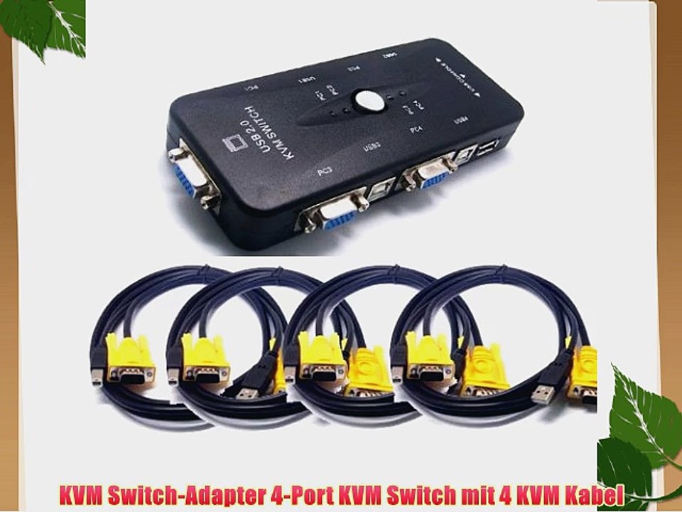 KVM Switch-Adapter 4-Port KVM Switch mit 4 KVM Kabel