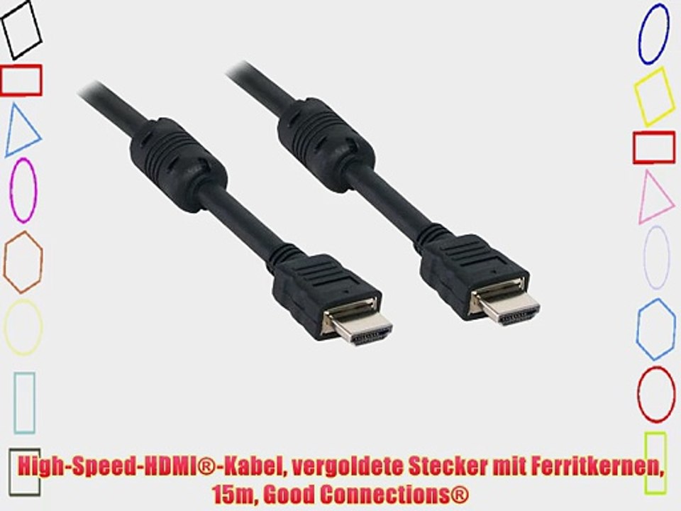 High-Speed-HDMI?-Kabel vergoldete Stecker mit Ferritkernen 15m Good Connections?