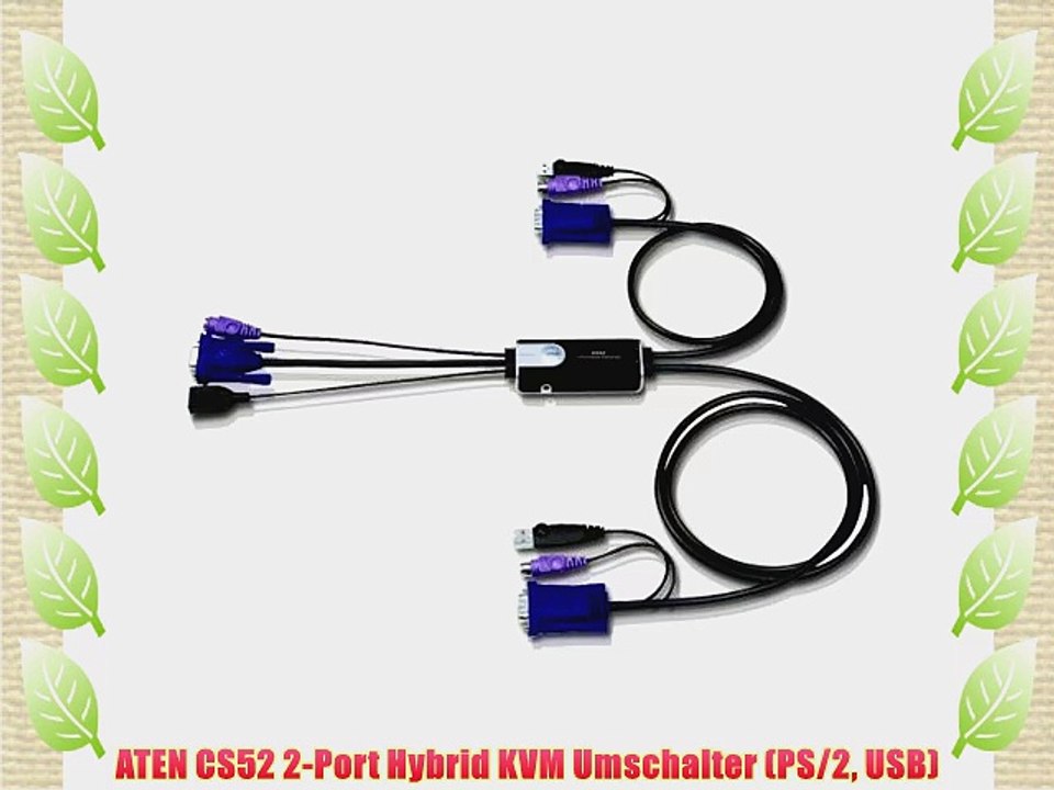 ATEN CS52 2-Port Hybrid KVM Umschalter (PS/2 USB)