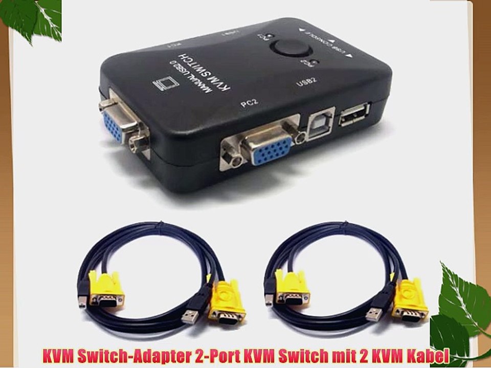 KVM Switch-Adapter 2-Port KVM Switch mit 2 KVM Kabel