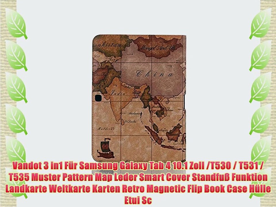 Vandot 3 in1 F?r Samsung Galaxy Tab 4 10.1 Zoll /T530 / T531 / T535 Muster Pattern Map Leder