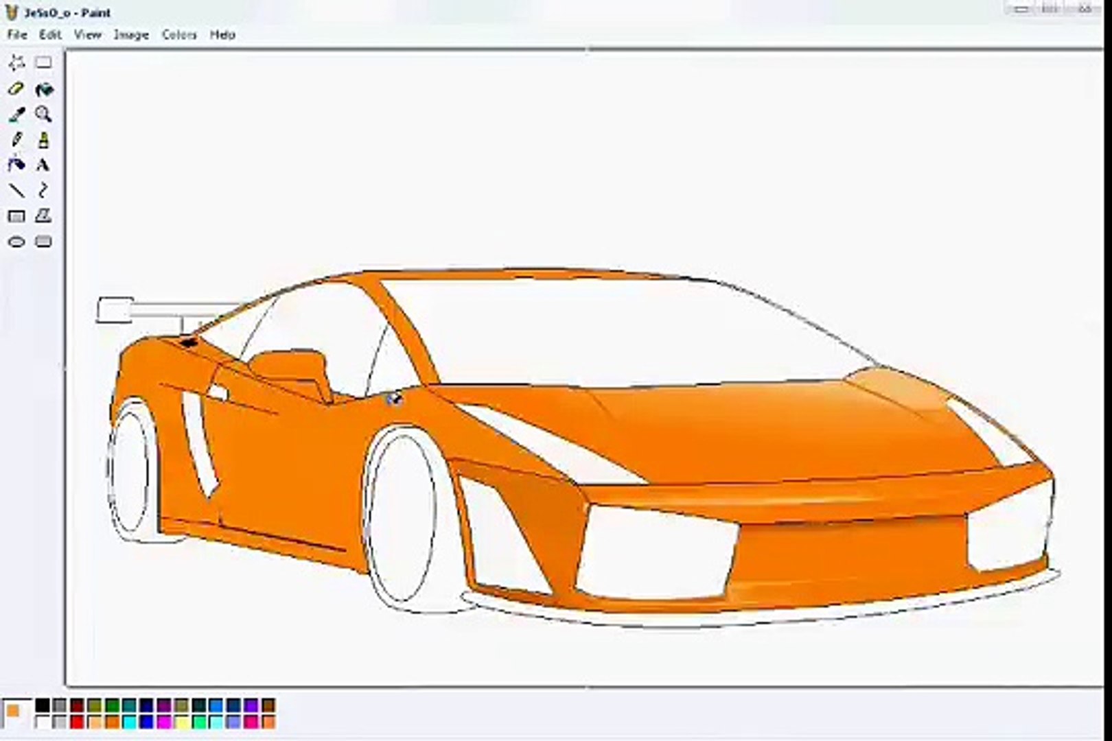 How To Draw A Car Lamborghini Gallardo In Ms Paint By
