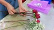 Making Flower Bouquet | Small posy of 5 red roses handbouquet Singapore Florist