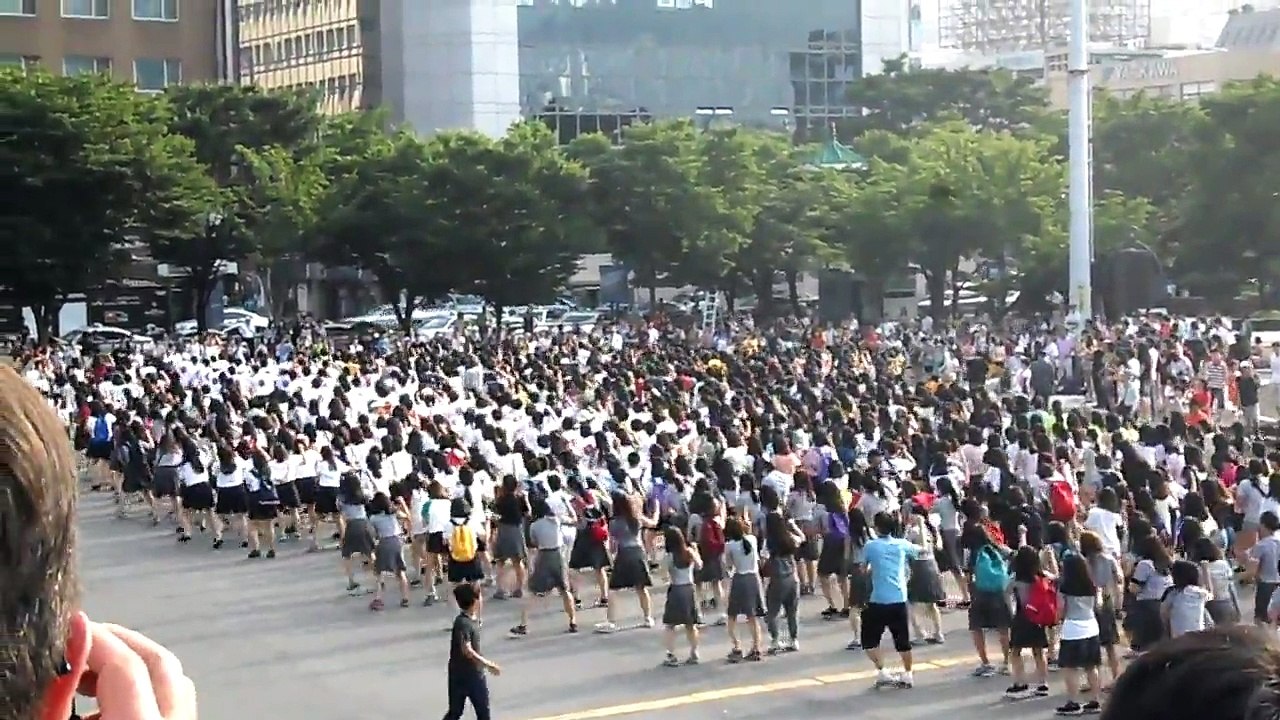 부산역앞 독도플래시몹 현장