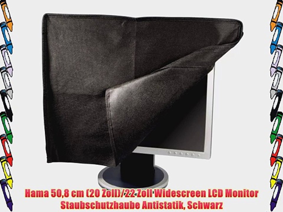 Hama 508 cm (20 Zoll)/22 Zoll Widescreen LCD Monitor Staubschutzhaube Antistatik Schwarz