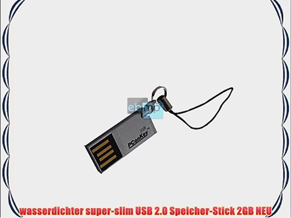 wasserdichter super-slim USB 2.0 Speicher-Stick 2GB NEU